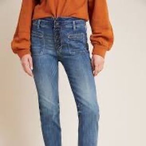 Anthro Pilcro & the Letterpress High Rise Slim Button Fly Jeans 27P